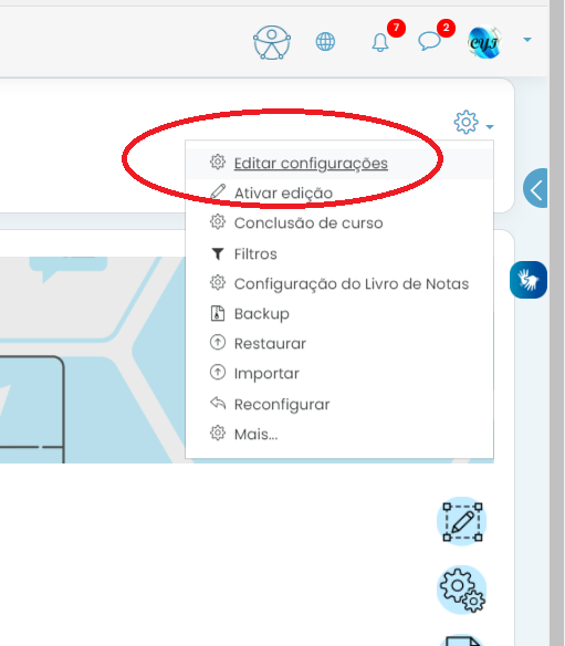 Editar configurações