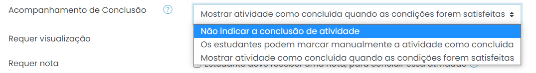 Acompanhamento de conclusão