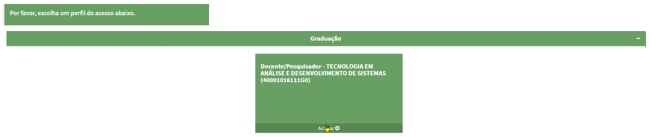 Escolher perfil de acesso